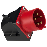 IEC 60309 Wall Mnt Inlet Straight Type, IP44 Rated, 30A 200-415V, 32A 220/380-240/<br>415V, 6H, IEC 309 